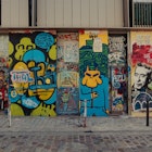 Rue Denoyez.In Belleville. Paris, France July 2024.