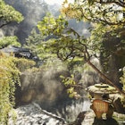 The outdoor onsen (hot spring bath) at Ryokan Adumaya in Yunomine.
YUNOMINE_TO_KOGUCHI