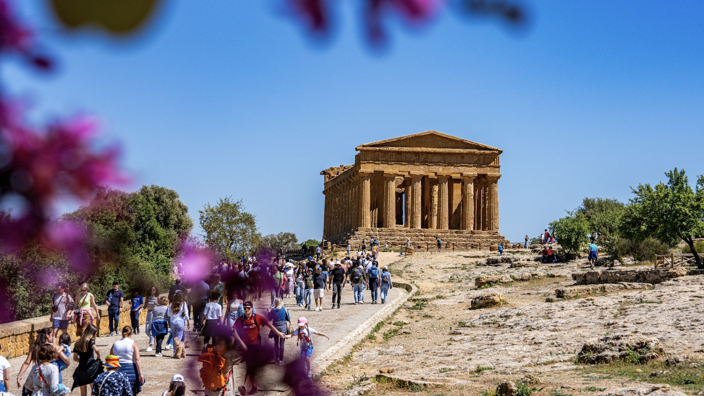 Sicily, Italy 7 april 2024 - Tourists visiting the valley of temples on the island of Sicily; Shutterstock ID 2568738487; purchase_order: 65050 - Digital Destinations and Articles; job: Lonely Planet Online Editorial; client: Best places in Sicily; other: Brian Healy
2568738487
agrigento, ancient, antiquities, archaeology, architecture, art, civilization, destination, egypt, egyptology, famous, giunonethe, greek, heritage, history, italy, landmark, landscape, mediterranean, monument, museum, old, ruin, sicily, stone, temple, tourism, travel, unesco, valle, valley
Tourists visiting the valley of temples on the island of Sicily