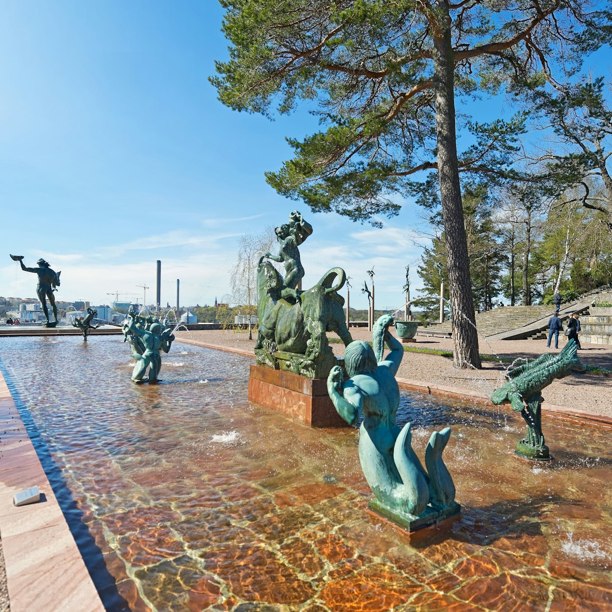 Entrance at Millesgarden with statues of the sculptor Carl Milles.